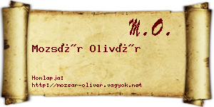 Mozsár Olivér névjegykártya